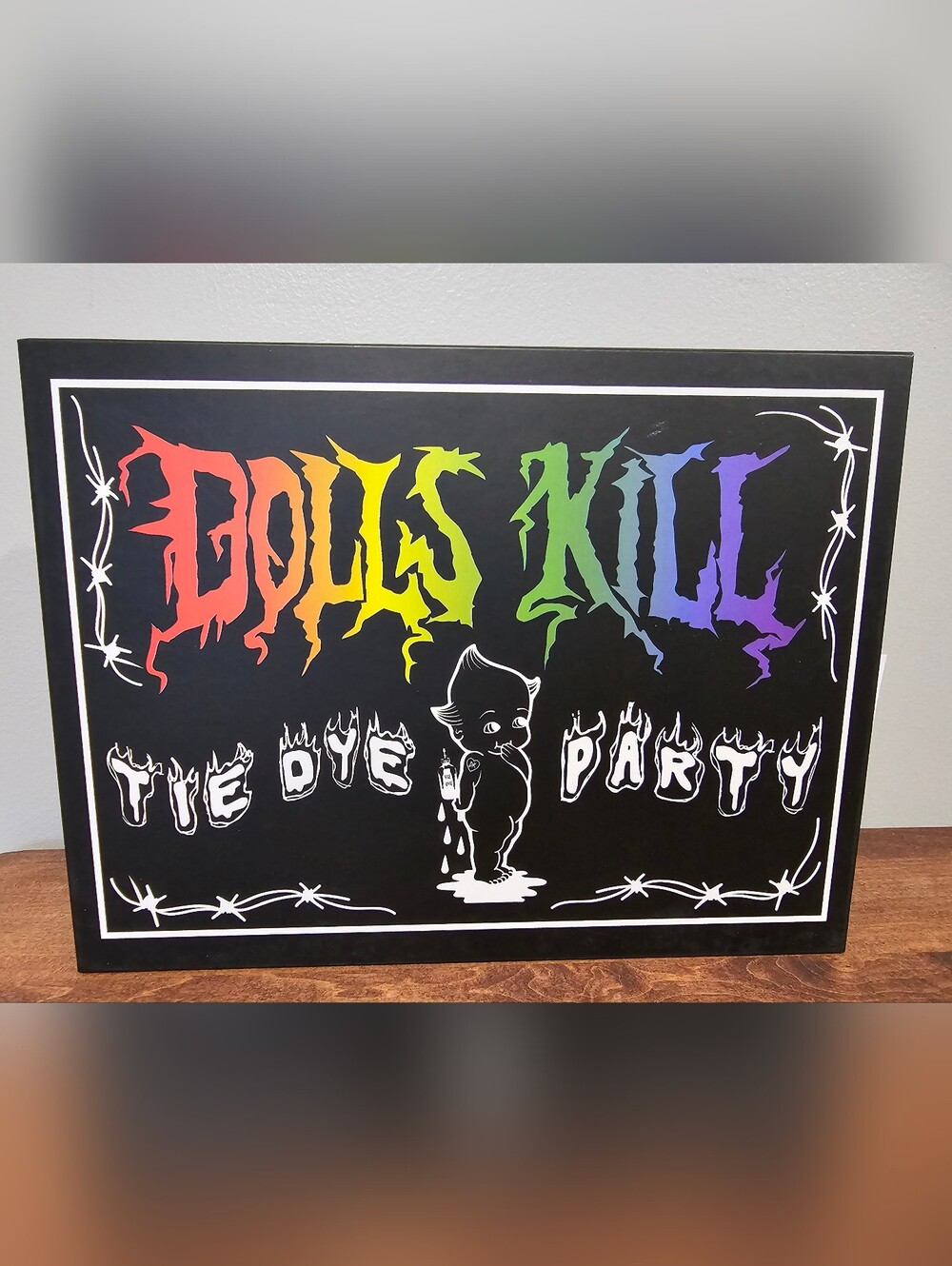 Rare Rainbow Dolls Kill Tie Dye Party Box Set W Small White Tee Shirt